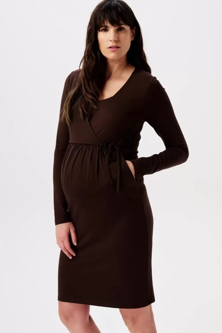 Noppies Jurken | Jurken<Jurk Met Voedingsfunctie Gaja Nursing Bi-stretch Dress - Coffee Bean