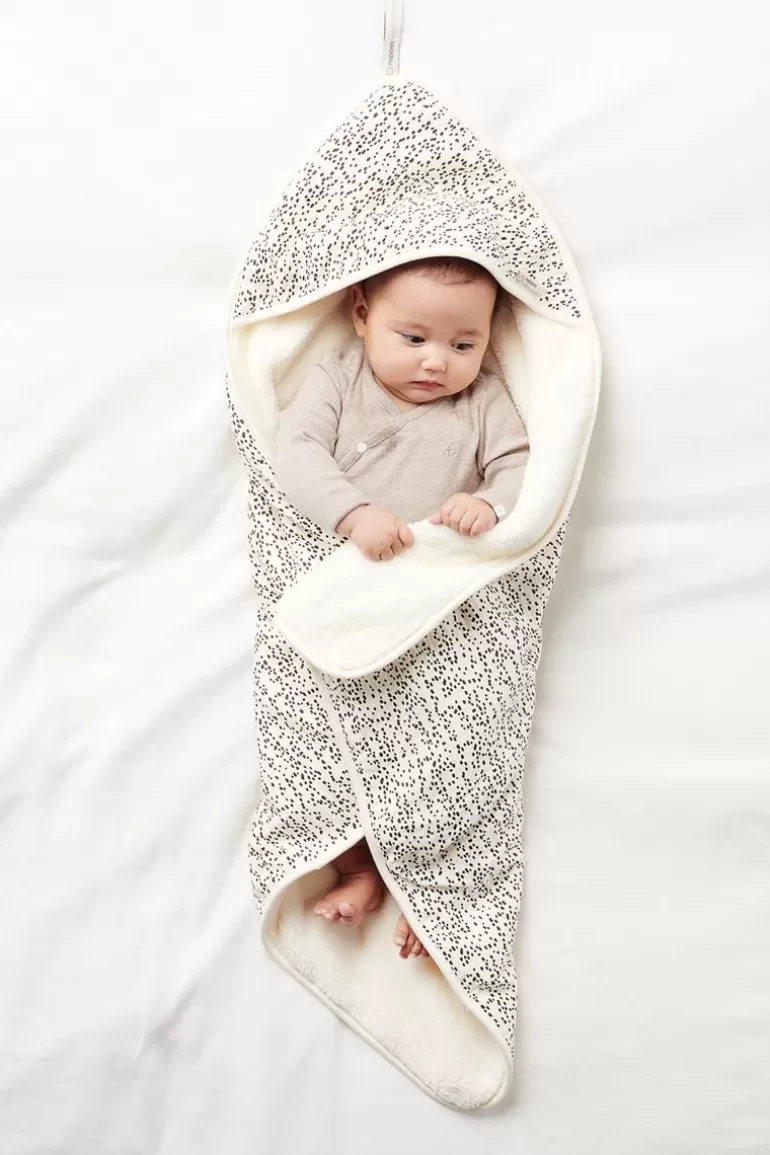 Noppies Badcapes & Wikkeldoeken | Thuis<Newborn Omslaghanddoek Teddy Fancy Dot Wrapper - Jet Stream